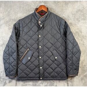 Robert Graham Quilted Jacket Mens Large Navy Blue Full Zip NWT